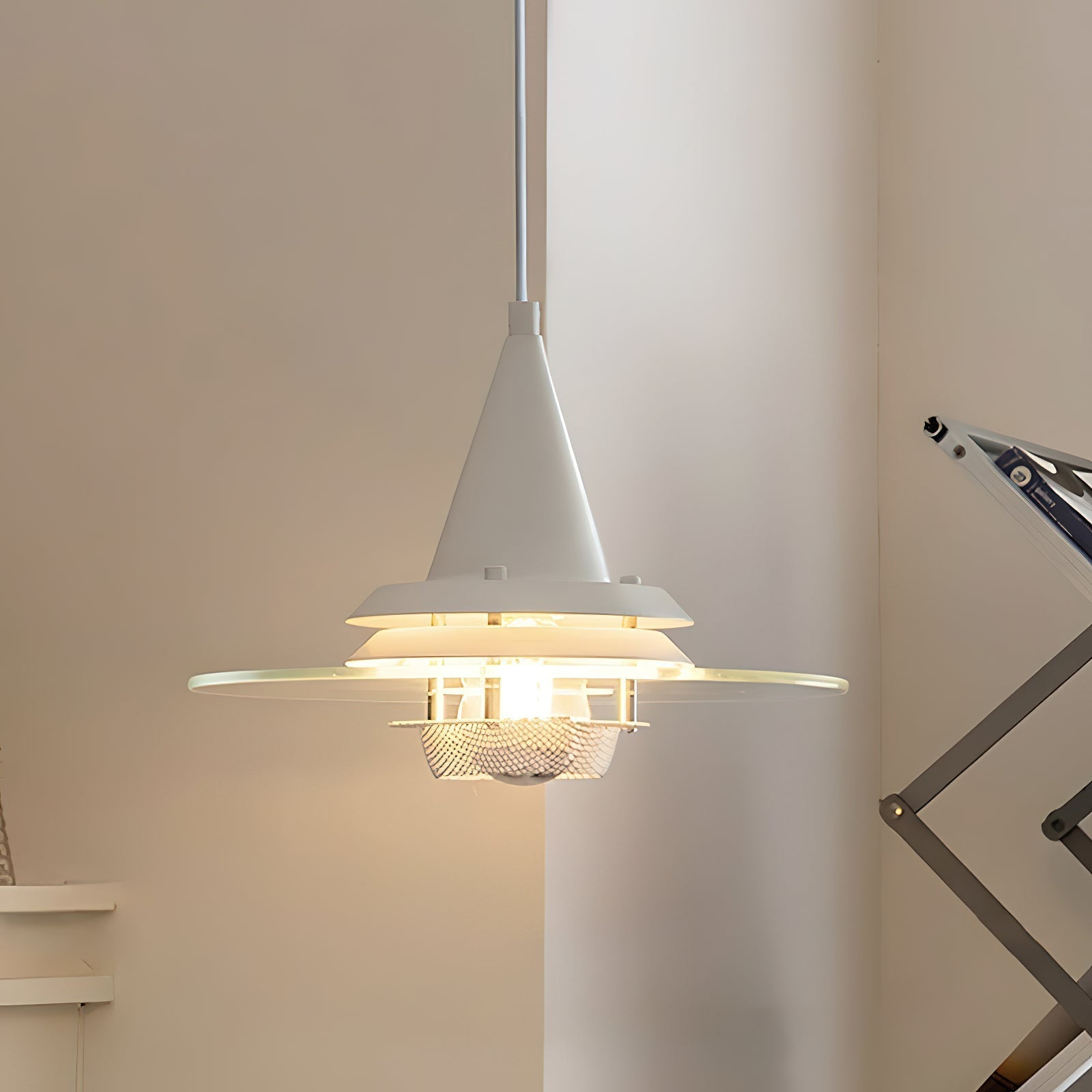 Modern Nova Glass Disc Pendant Light Chrome Industrial Ceiling Hanging Lamp