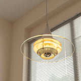 Modern Nova Glass Disc Pendant Light Chrome Industrial Ceiling Hanging Lamp