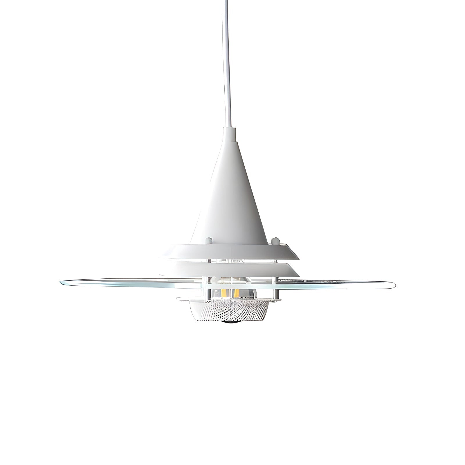 Modern Nova Glass Disc Pendant Light Chrome Industrial Ceiling Hanging Lamp