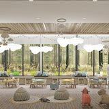 Modern Nuvola Cloud Shaped Pendant Light with White PE Shade for Minimalist Indoor Decor