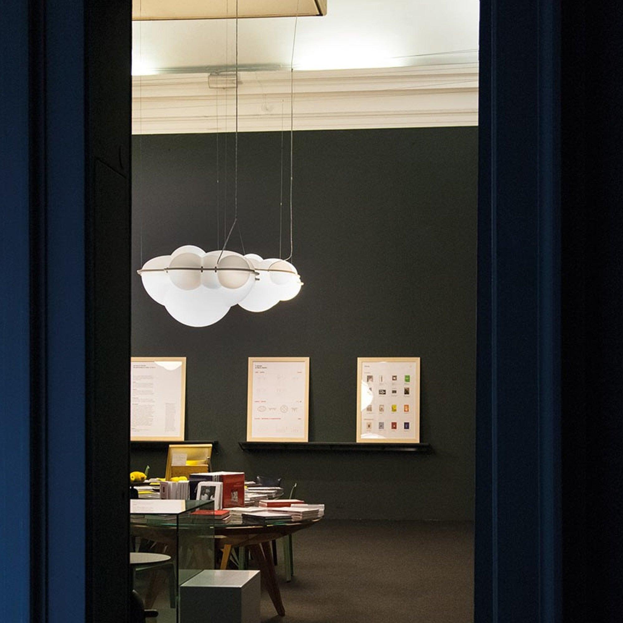 Modern Nuvola Cloud Shaped Pendant Light with White PE Shade for Minimalist Indoor Decor