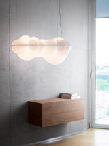 Modern Nuvola Cloud Shaped Pendant Light with White PE Shade for Minimalist Indoor Decor