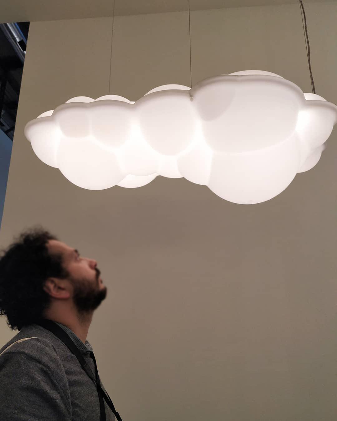 Modern Nuvola Cloud Shaped Pendant Light with White PE Shade for Minimalist Indoor Decor