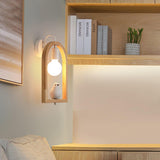 Modern Oak Wood and Resin Bird Wall Light Decorative LED Sconce Pair