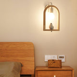 Modern Oak Wood and Resin Bird Wall Light Decorative LED Sconce Pair