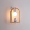Modern Oak Wood and Resin Bird Wall Light Decorative LED Sconce Pair
