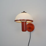 Modern Oak Wood Mushroom Wall Sconce with White Diffuser Shade for Indoor Lighting