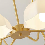 Modern Octagonal Glass Bowl Brass Chandelier Luxury Indoor Pendant Ceiling Light Fixture