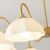 Modern Octagonal Glass Bowl Brass Chandelier Luxury Indoor Pendant Ceiling Light Fixture