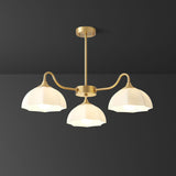 Modern Octagonal Glass Bowl Brass Chandelier Luxury Indoor Pendant Ceiling Light Fixture