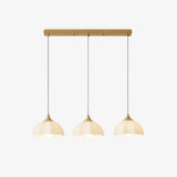 Modern Octagonal Glass Bowl Brass Chandelier Luxury Indoor Pendant Ceiling Light Fixture