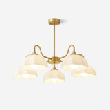 Modern Octagonal Glass Bowl Brass Chandelier Luxury Indoor Pendant Ceiling Light Fixture