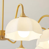 Modern Octagonal Glass Bowl Brass Chandelier Luxury Indoor Pendant Ceiling Light Fixture