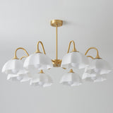 Modern Octagonal Glass Bowl Brass Chandelier Luxury Indoor Pendant Ceiling Light Fixture