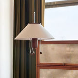 Modern Octopus Organic Shaped Pendant Light with Wood Accents and Fabric Shade