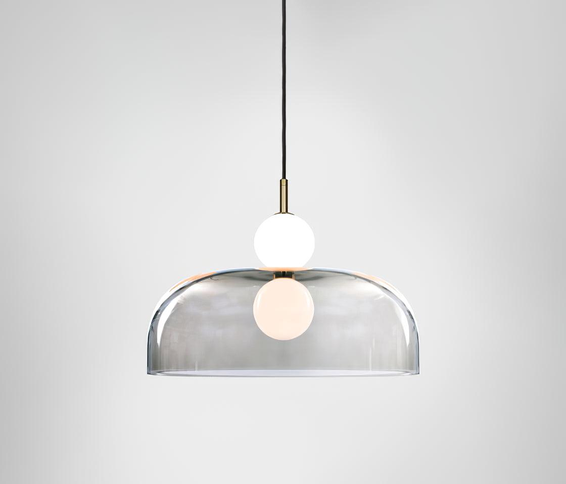 Modern Ohm Glass Globe Pendant Light Fixture with Integrated LED Hanging Ceiling Lamp