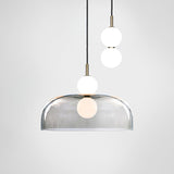 Modern Ohm Glass Globe Pendant Light Fixture with Integrated LED Hanging Ceiling Lamp
