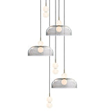 Modern Ohm Glass Globe Pendant Light Fixture with Integrated LED Hanging Ceiling Lamp