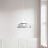 Modern Ohm Glass Globe Pendant Light Fixture with Integrated LED Hanging Ceiling Lamp