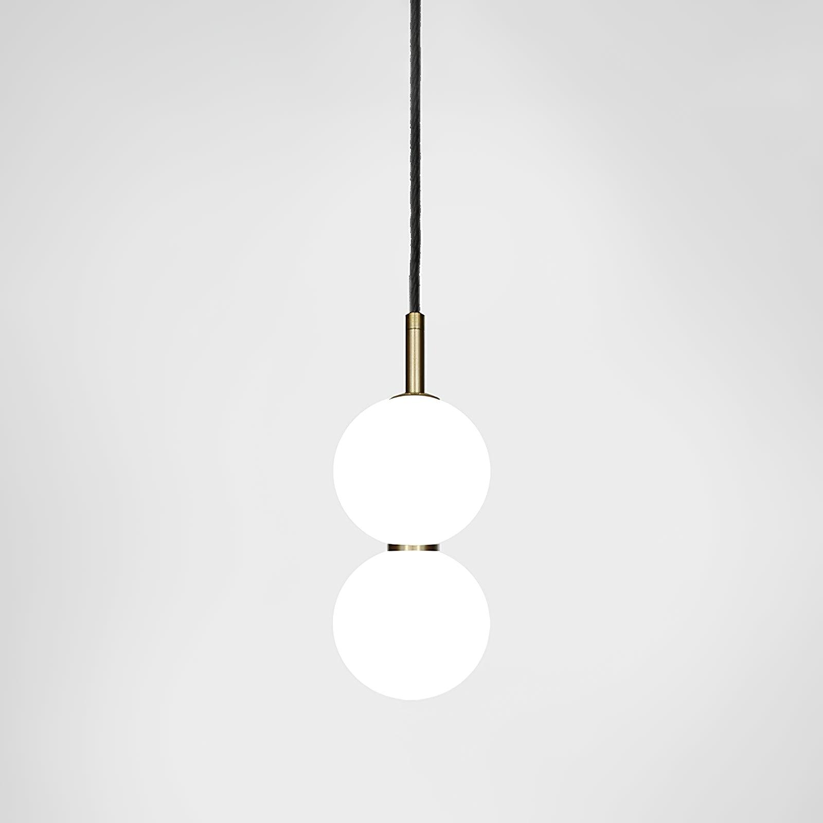 Modern Ohm Glass Globe Pendant Light Fixture with Integrated LED Hanging Ceiling Lamp