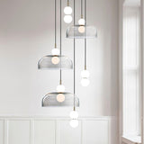 Modern Ohm Glass Globe Pendant Light Fixture with Integrated LED Hanging Ceiling Lamp