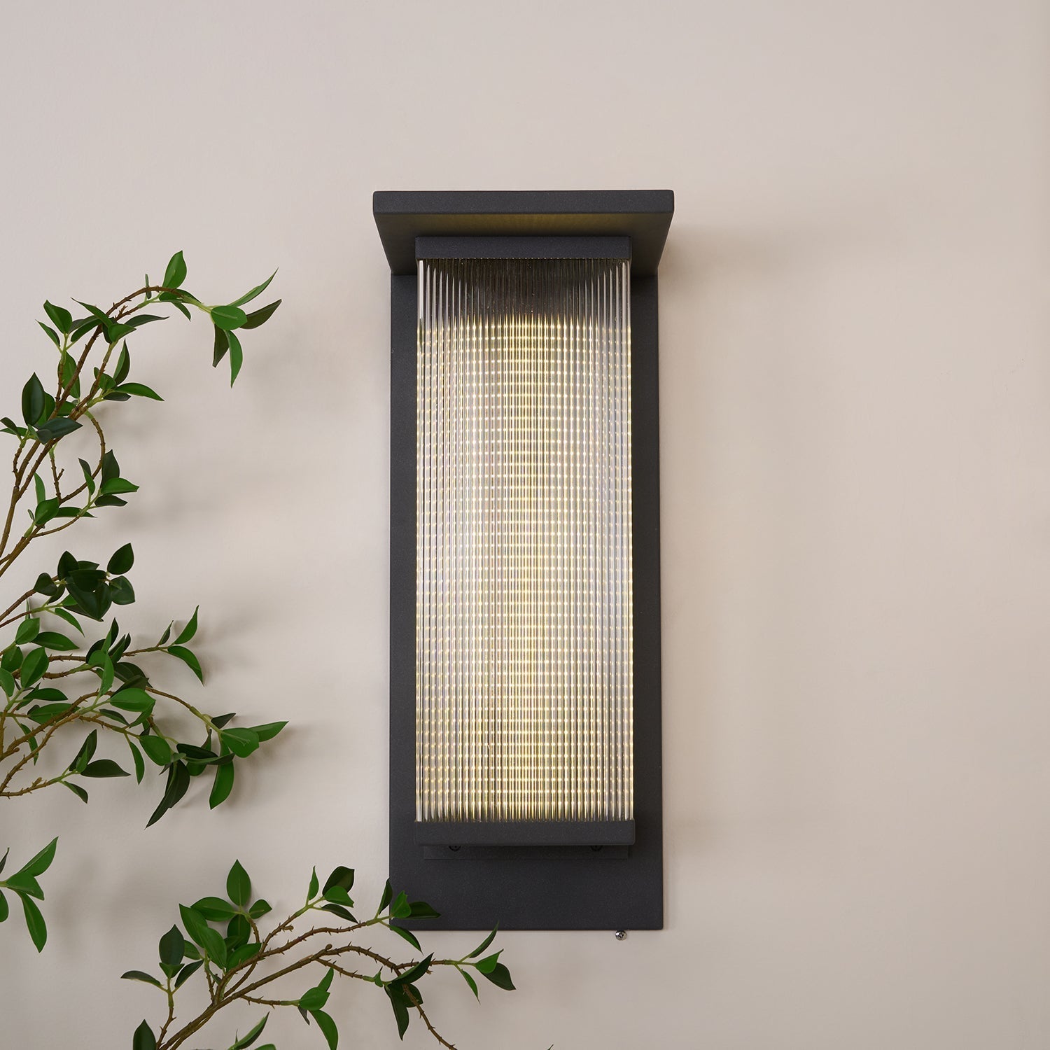 Modern Oleron Box Exterior Wall Lantern Waterproof LED Sconce Light for Garden Set of 2