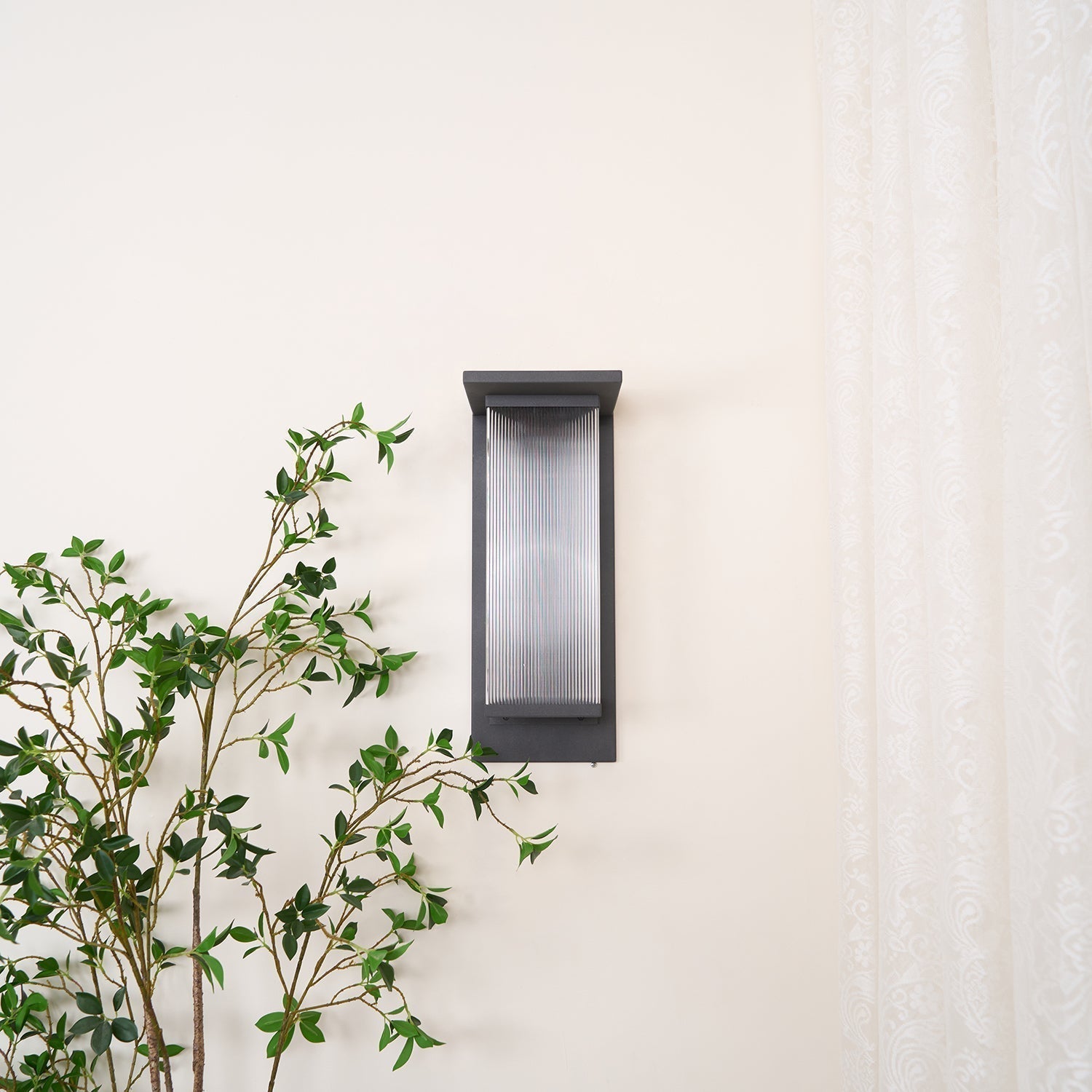 Modern Oleron Box Exterior Wall Lantern Waterproof LED Sconce Light for Garden Set of 2