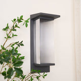 Modern Oleron Box Exterior Wall Lantern Waterproof LED Sconce Light for Garden Set of 2