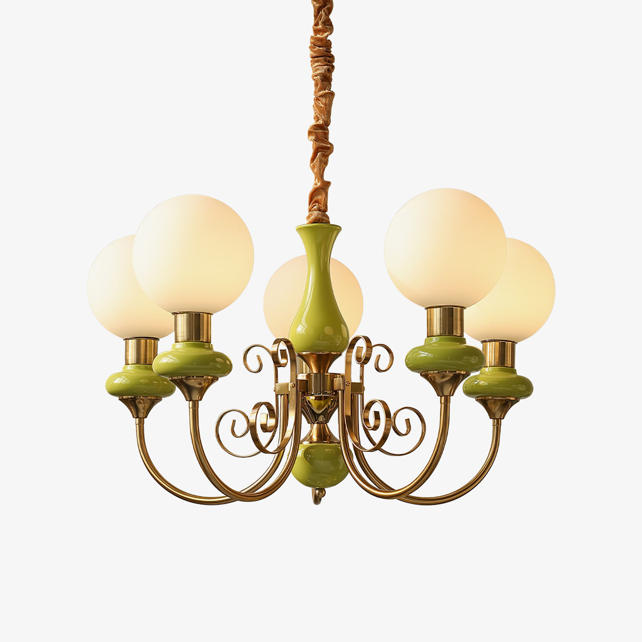 Modern Onyx Glass Pendant Light Metal Chandelier for Dining Room Living Space