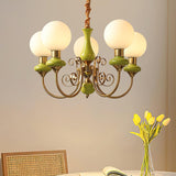 Modern Onyx Glass Pendant Light Metal Chandelier for Dining Room Living Space