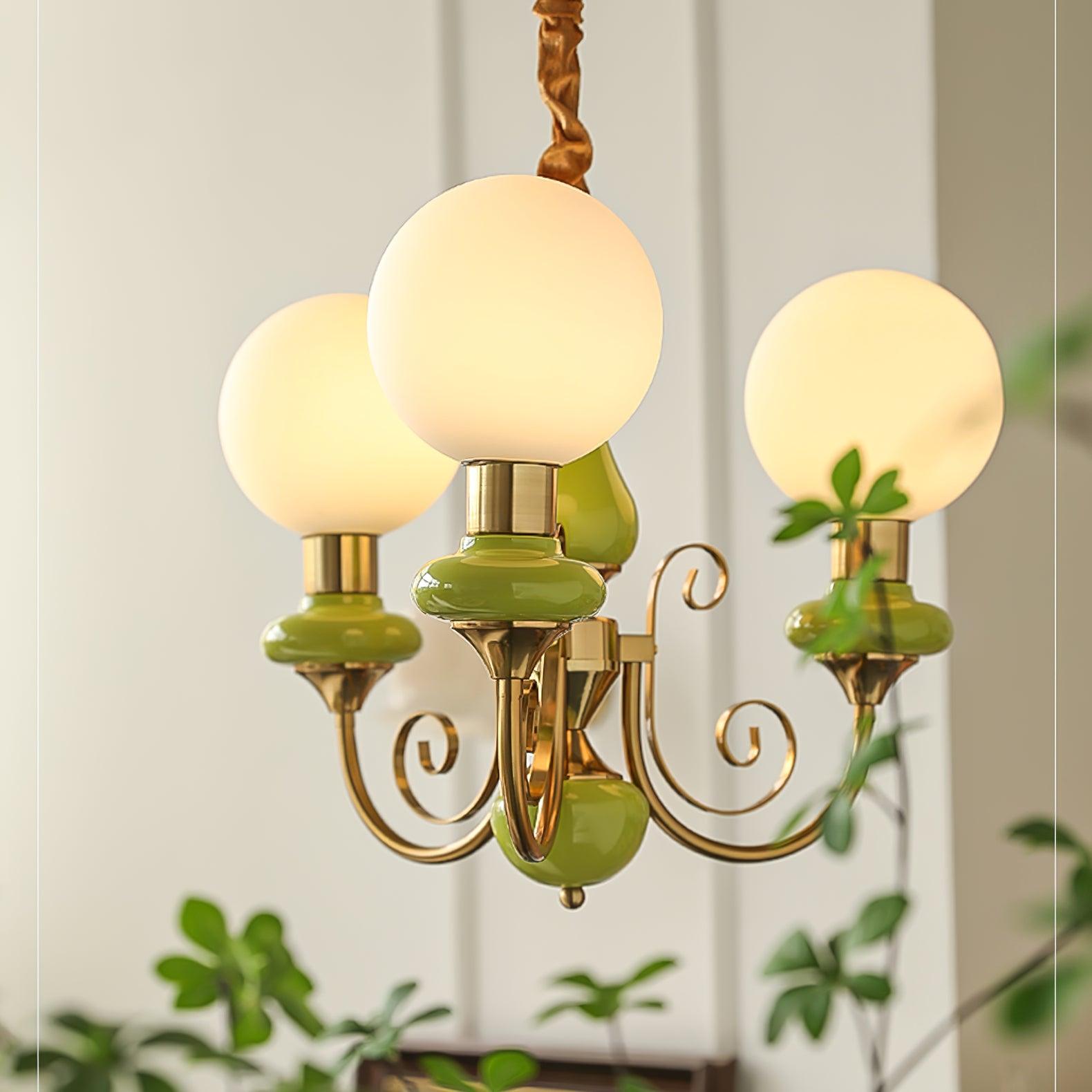 Modern Onyx Glass Pendant Light Metal Chandelier for Dining Room Living Space