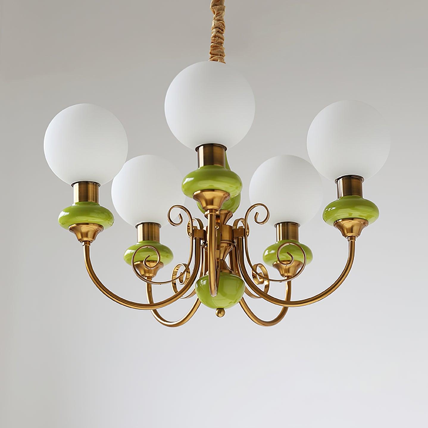 Modern Onyx Glass Pendant Light Metal Chandelier for Dining Room Living Space