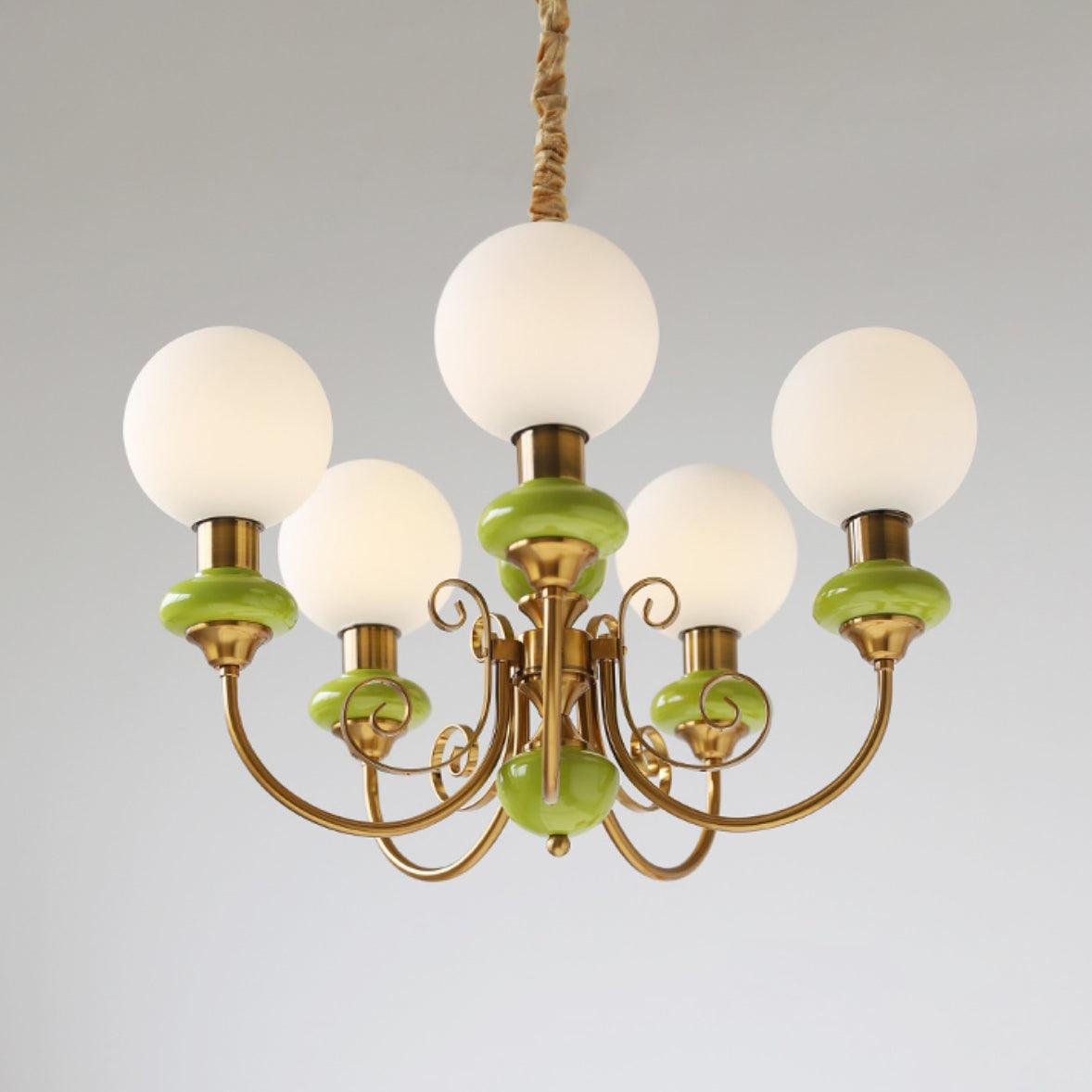 Modern Onyx Glass Pendant Light Metal Chandelier for Dining Room Living Space
