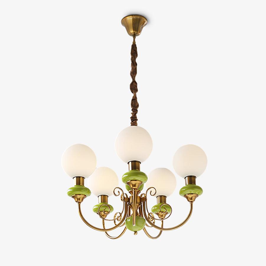 Modern Onyx Glass Pendant Light Metal Chandelier for Dining Room Living Space