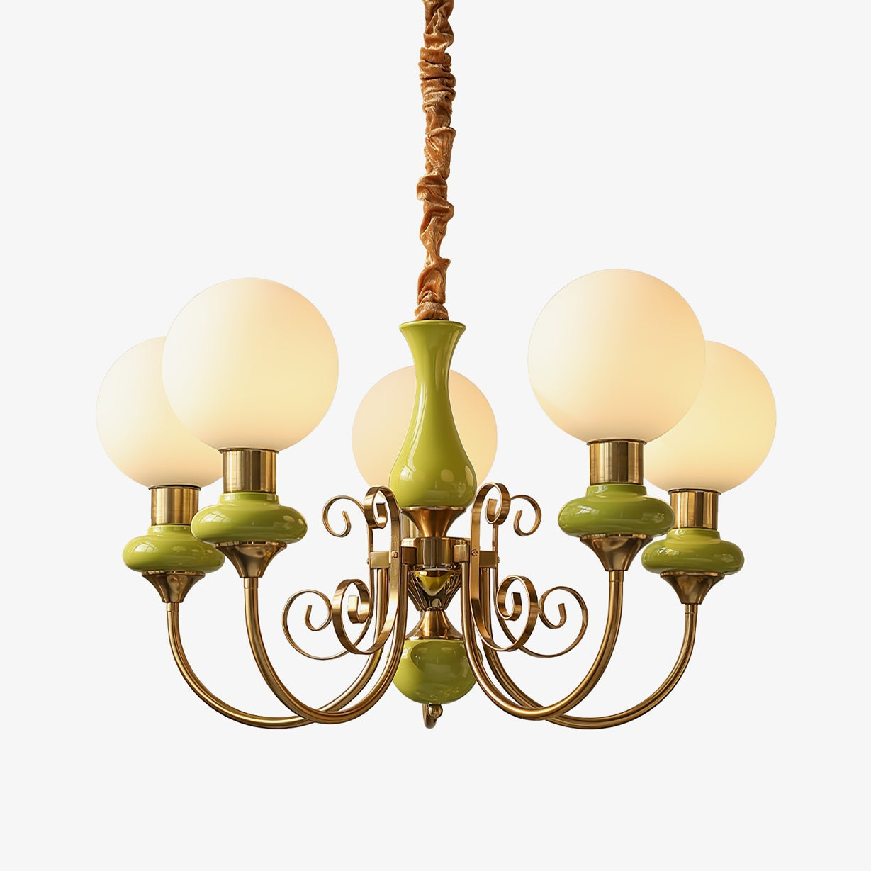 Modern Onyx Glass Pendant Light Metal Chandelier for Dining Room Living Space