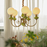 Modern Onyx Glass Pendant Light Metal Chandelier for Dining Room Living Space