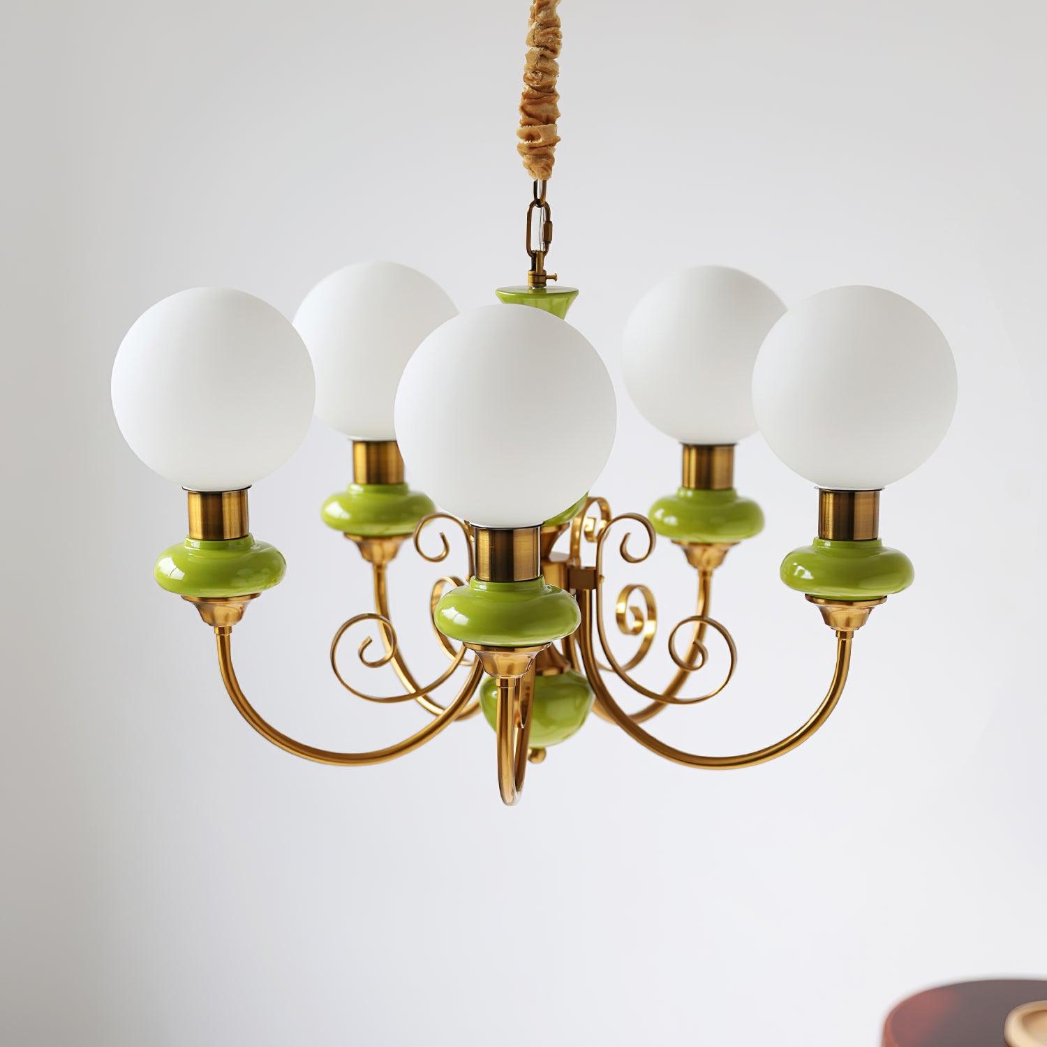 Modern Onyx Glass Pendant Light Metal Chandelier for Dining Room Living Space