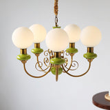 Modern Onyx Glass Pendant Light Metal Chandelier for Dining Room Living Space