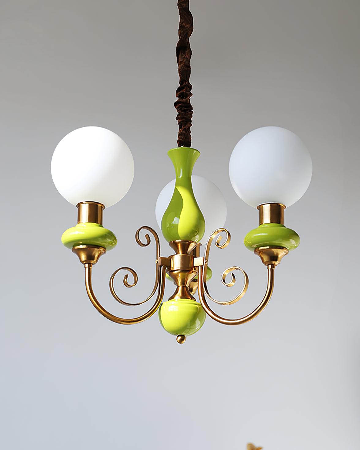 Modern Onyx Glass Pendant Light Metal Chandelier for Dining Room Living Space
