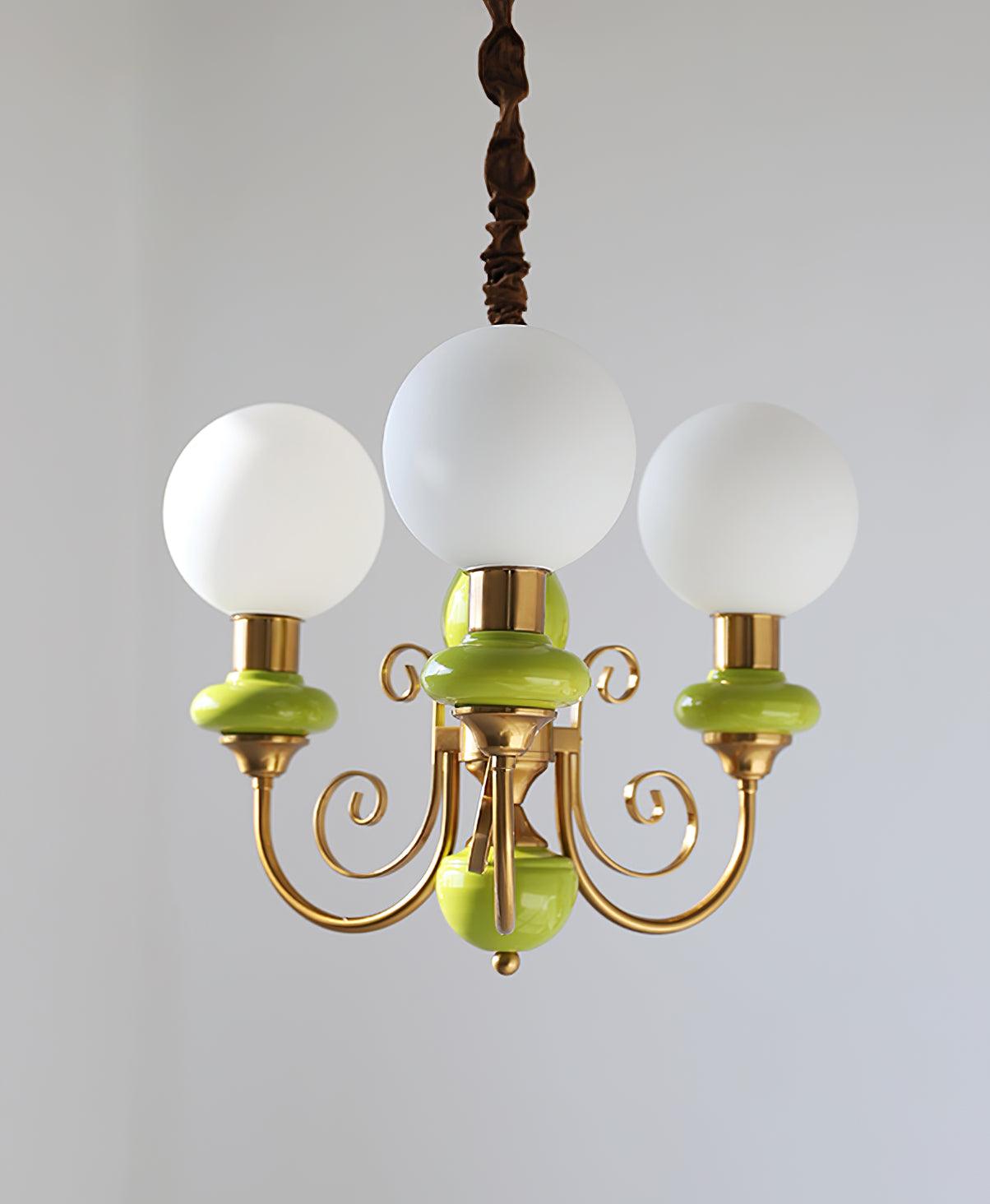 Modern Onyx Glass Pendant Light Metal Chandelier for Dining Room Living Space