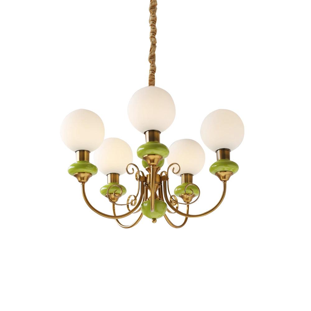 Modern Onyx Glass Pendant Light Metal Chandelier for Dining Room Living Space