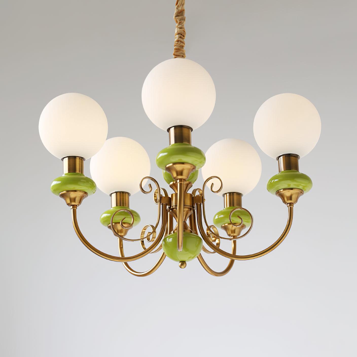 Modern Onyx Glass Pendant Light Metal Chandelier for Dining Room Living Space