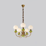 Modern Onyx Glass Pendant Light Metal Chandelier for Dining Room Living Space