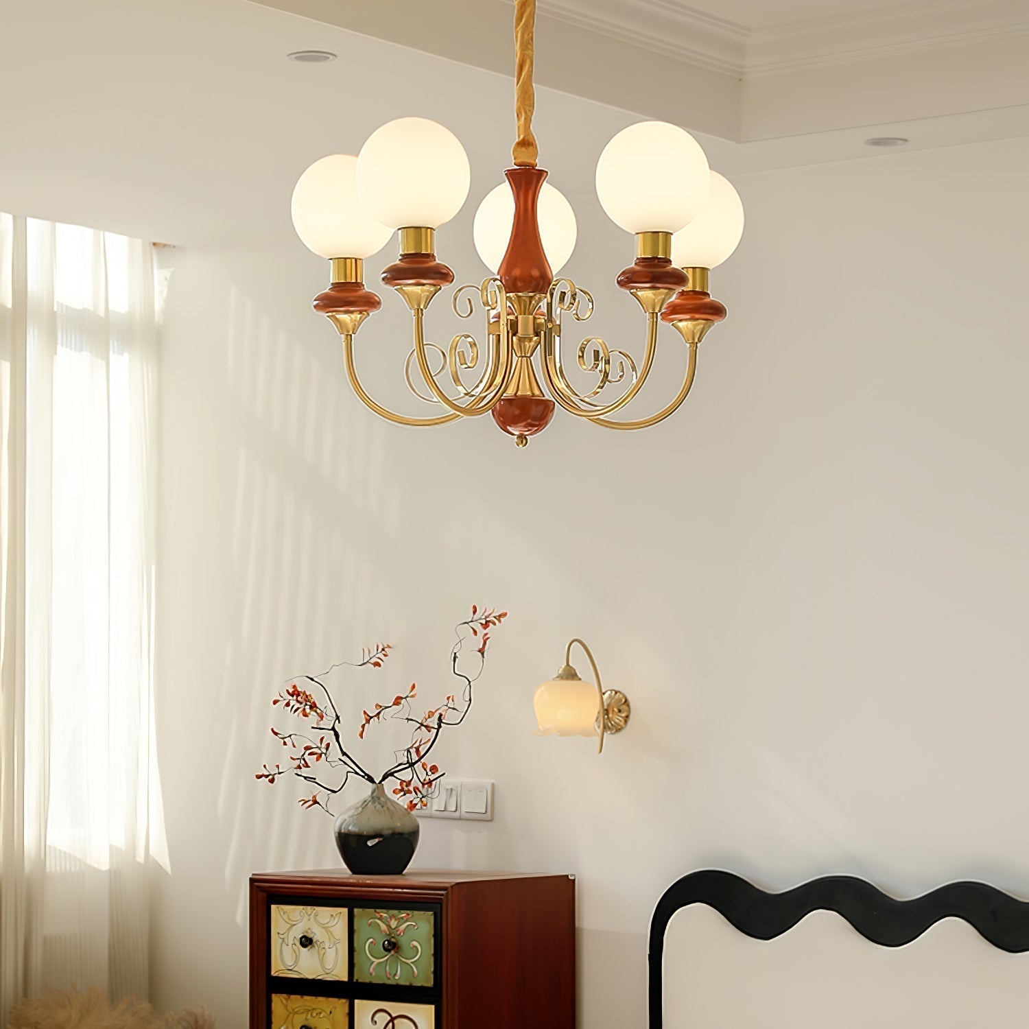 Modern Onyx Glass Pendant Light Metal Chandelier for Dining Room Living Space