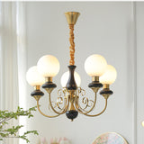 Modern Onyx Glass Pendant Light Metal Chandelier for Dining Room Living Space