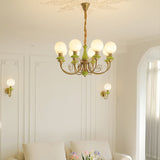 Modern Onyx Glass Pendant Light Metal Chandelier for Dining Room Living Space