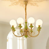 Modern Onyx Glass Pendant Light Metal Chandelier for Dining Room Living Space