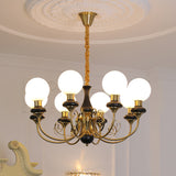 Modern Onyx Glass Pendant Light Metal Chandelier for Dining Room Living Space