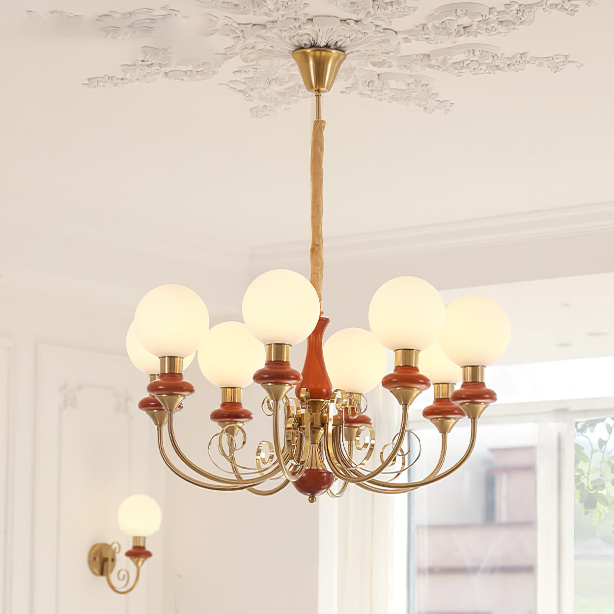 Modern Onyx Glass Pendant Light Metal Chandelier for Dining Room Living Space
