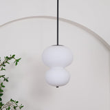 Modern Opal Glass Gourd Hanging LED Pendant Lamp for Dining and Living Rooms